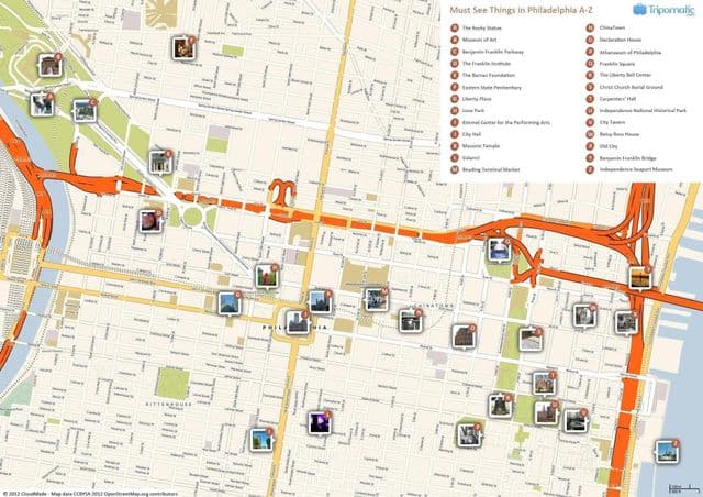 Philadelphia sights map