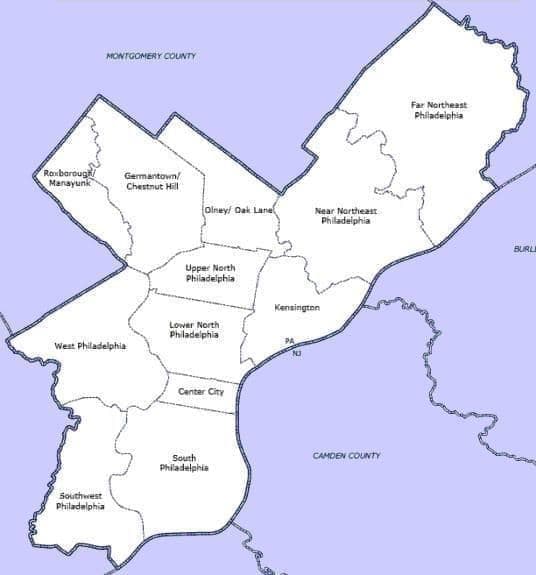 Philadelphia district map
