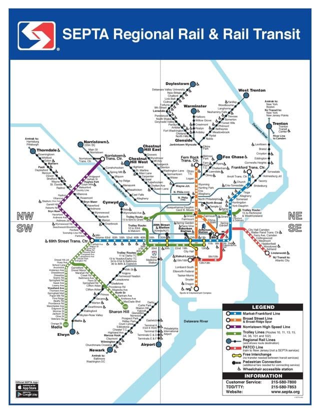 Philadelphia metro stations map