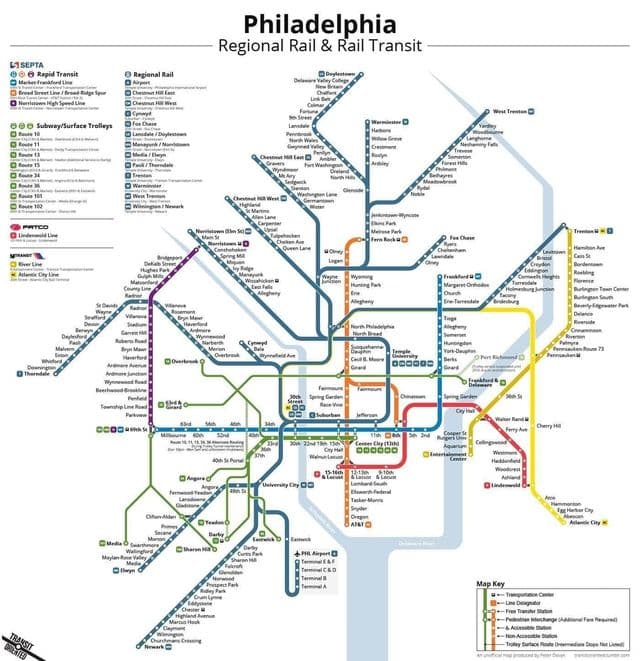 Philadelphia subway station map
