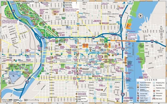 Philadelphia sightseeing map