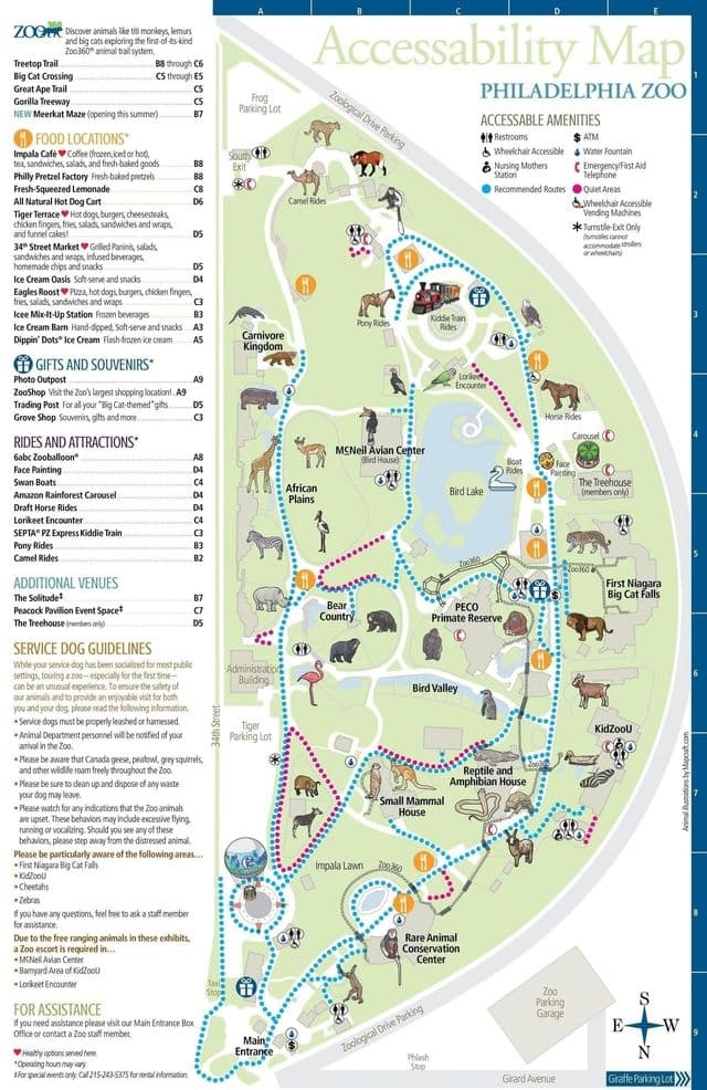 Philadelphia zoo park map